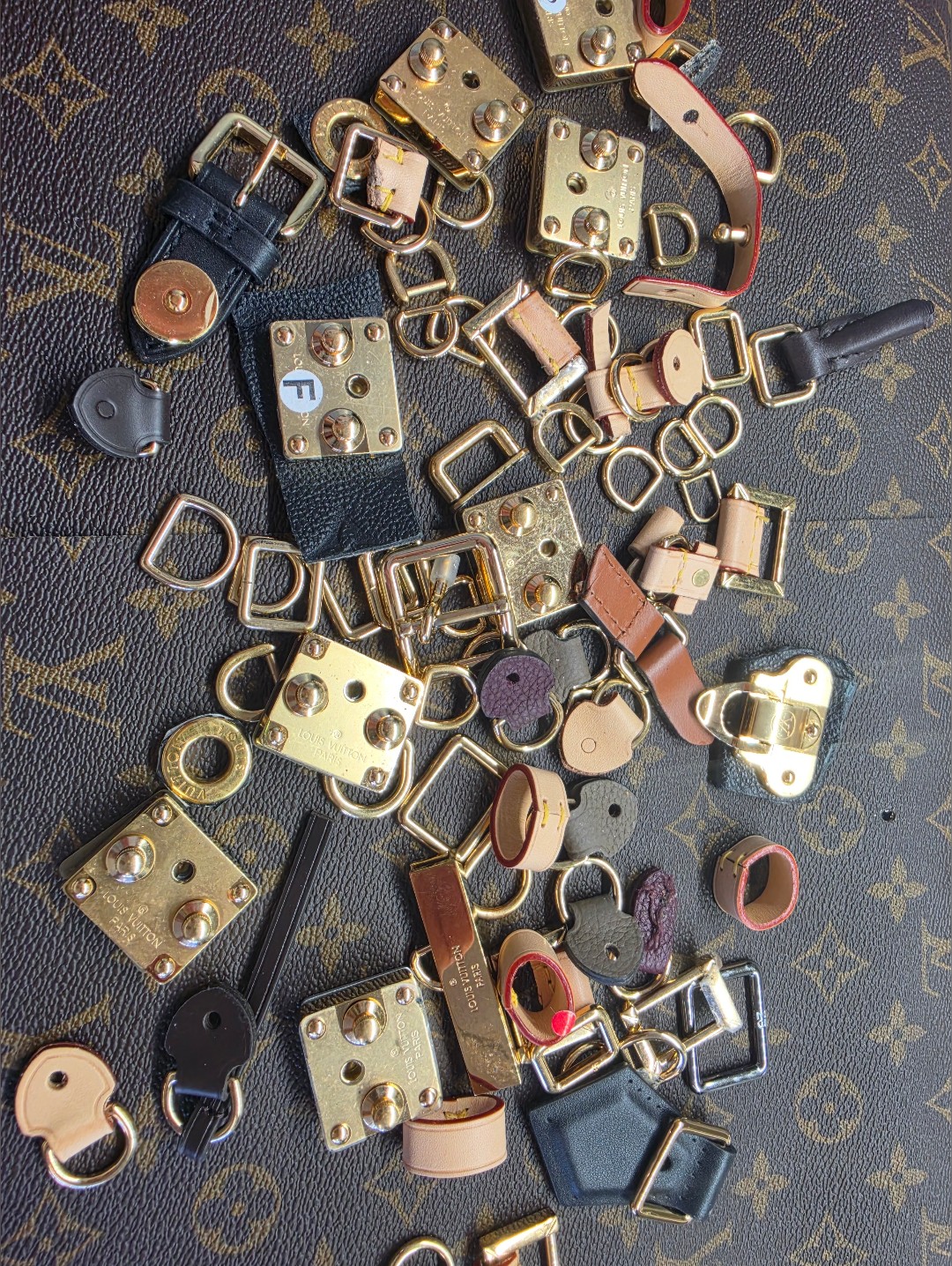 Louis Vuitton Gold-Tone Hardware & Black, Brown, Tan Leather Hardwear Replacemen